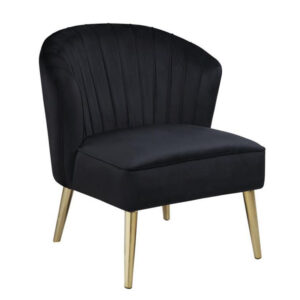 CONTEMPORARY BRASS & BLACK ACCENT CHAIR