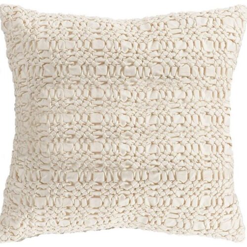 SMOCKED DESIGN IVORY PILLOW