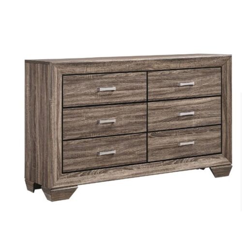 KAUFFMAN 6-DRAWER DRESSER, WASHED TAUPE