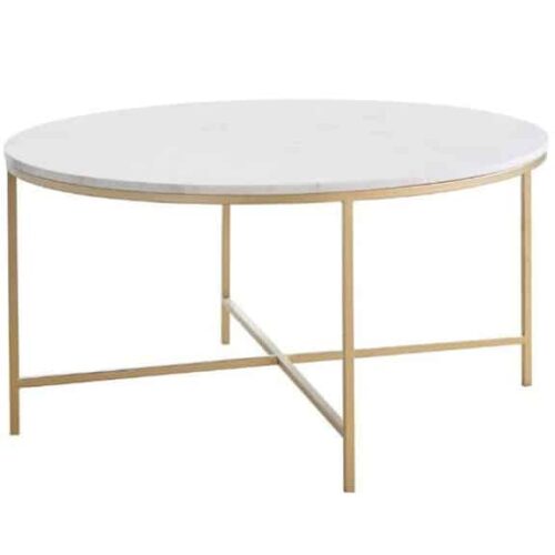 ELLISON ROUND X-CROSS MARBLE COFFEE TABLE