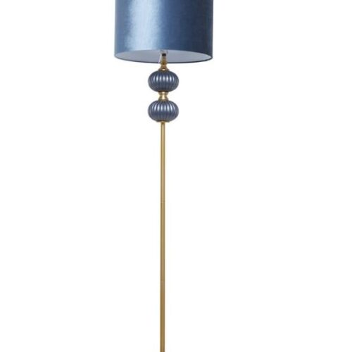 BLUE FABRIC TRANSITIONAL FLOOR LAMP, 18″ X 18″ X 69″