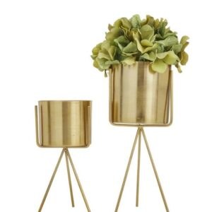GOLD METAL CONTEMPORARY PLANTERS