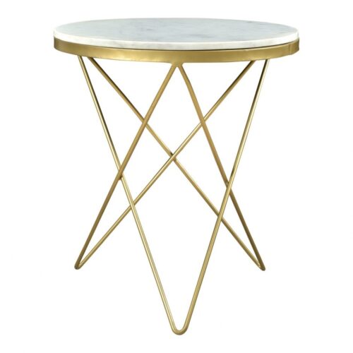 HALEY SIDE TABLE WHITE GOLD