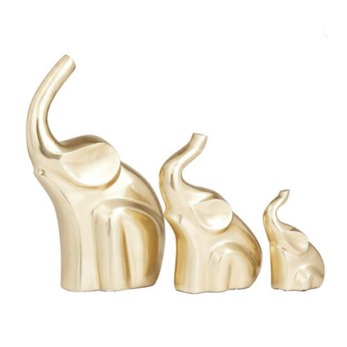 GLAM ELEPHANT SCULPTURE, SET OF 3