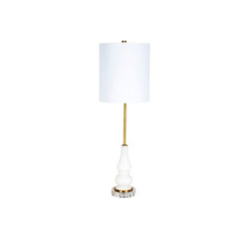 TURNER WHITE GLASS BUFFET LAMP