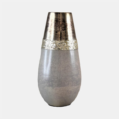 12″ METALLIC VASE, CHAMPAGNE