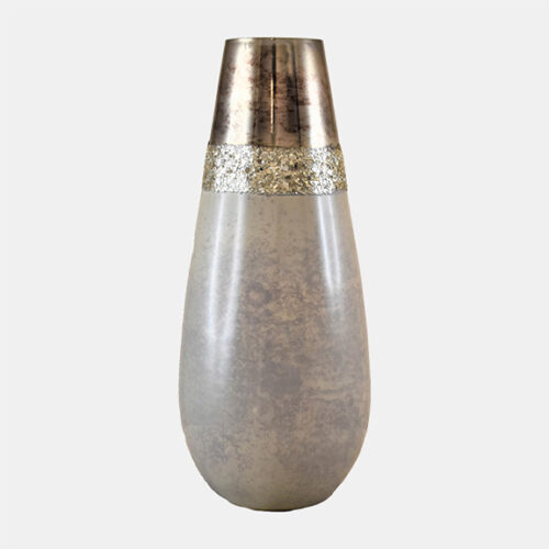 15″ METALLIC VASE, CHAMPAGNE