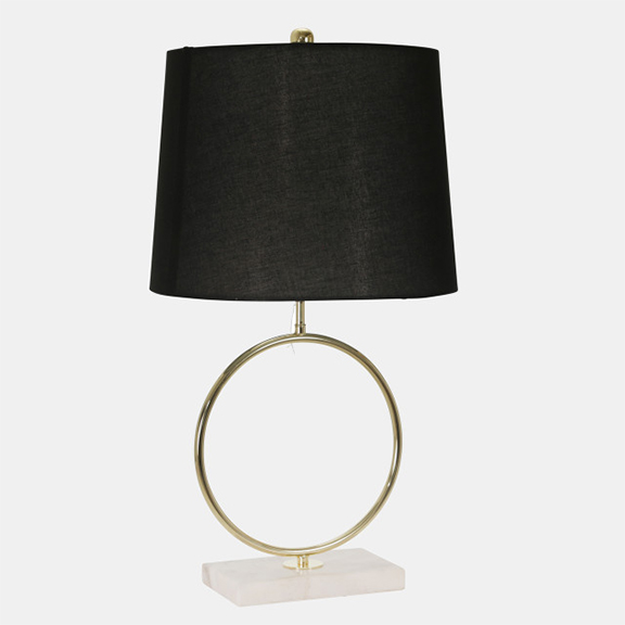 28″ RING TABLE LAMP WITH MARBLE BASE