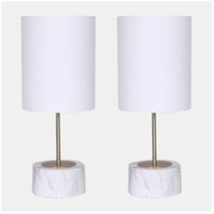 SET OF 2 ROUND STAND TABLE LAMPS