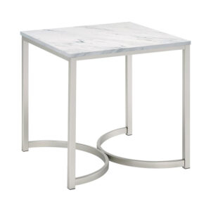 FAUX MARBLE SQUARE END TABLE