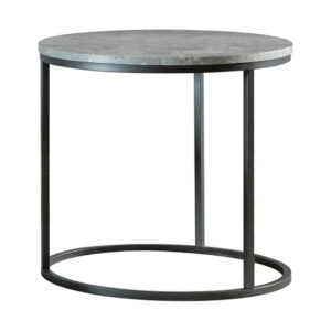 FAUX MARBLE ROUND TOP END TABLE