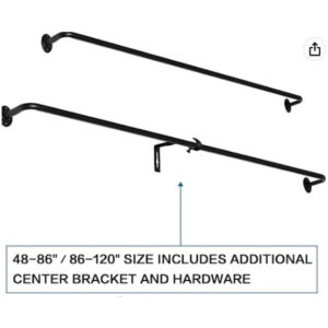 2 Pack Single Curtain Rods