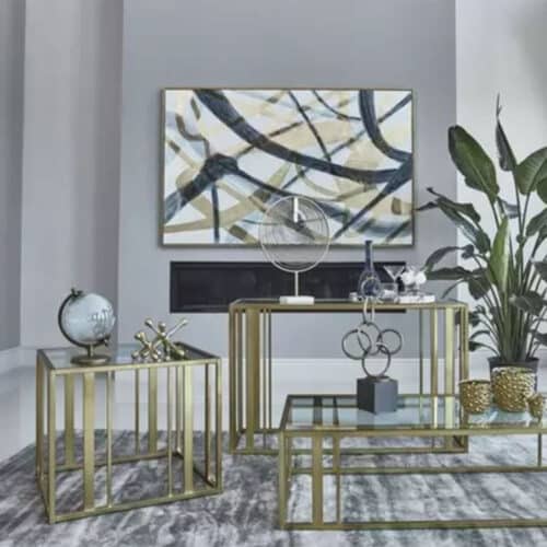 MATTE BRASS END TABLE