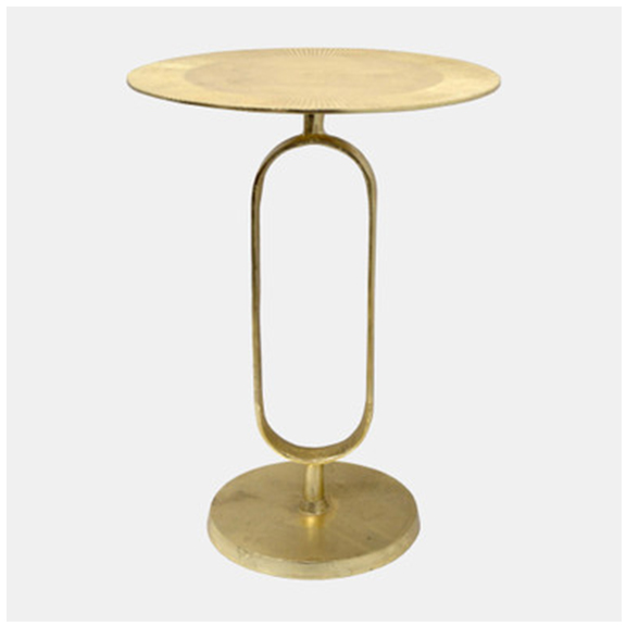 CHAMPAGNE METAL SIDE TABLE
