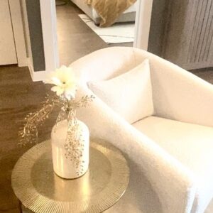 CHAMPAGNE METAL SIDE TABLE