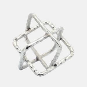 METAL SQUARE ORB, SILVER