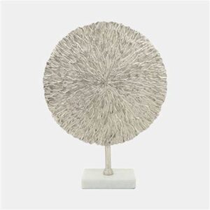 21″ TEXTURED DISK ON STAND, SILVER