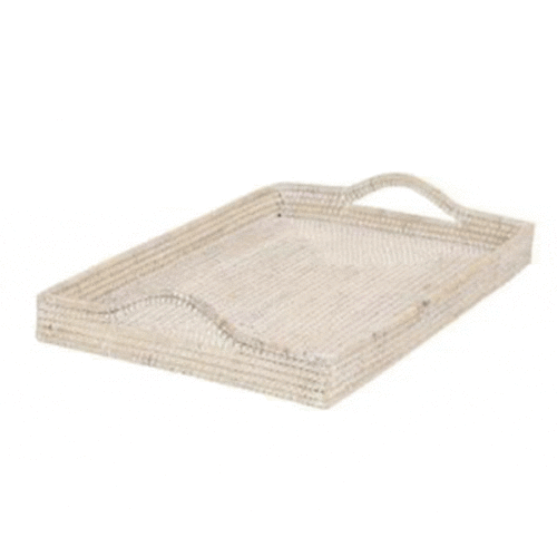 CREAM RATTAN TRAY, 23″