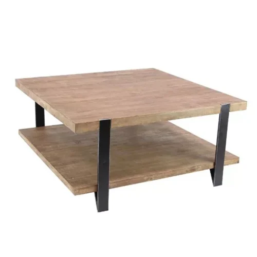 BROWN WOOD 1 SHELF COFFEE TABLE