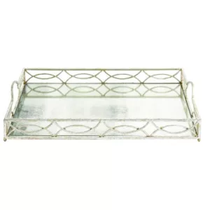 SILVER METAL MIRRORED TRAY
