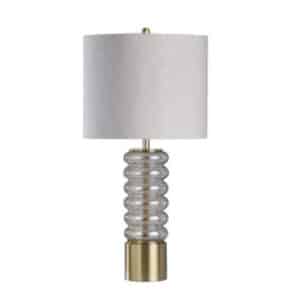 MARGO CHAMPAGNE ROUND CLEAR GLASS TABLE LAMP