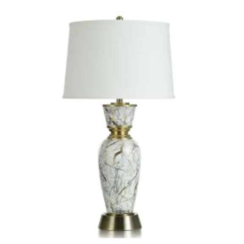 COLISEUM MARBLE GLAZED CERAMIC TABLE LAMP