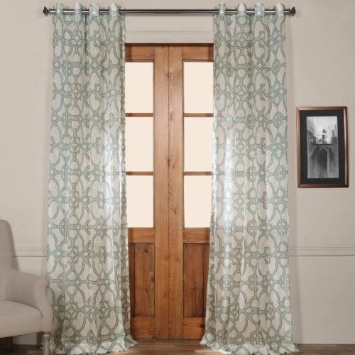 GROMMET PRINTED SHEER CURTAIN