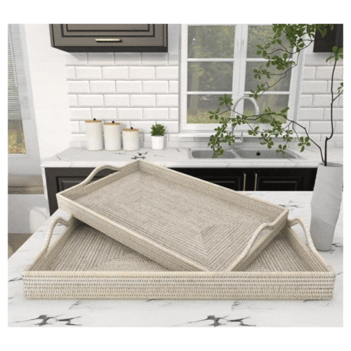 CREAM RATTAN TRAY, 26″