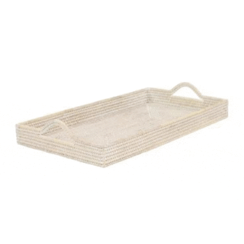 CREAM RATTAN TRAY, 26″