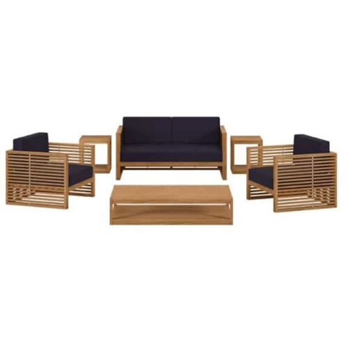 CARLSBAD 6-PIECE TEAK WOOD OUTDOOR PATIO SET