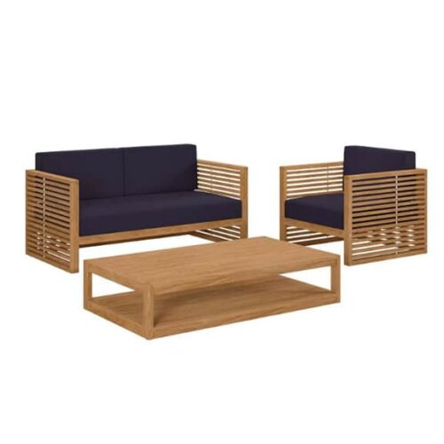 CARLSBAD 3-PIECE TEAK WOOD OUTDOOR PATIO SET