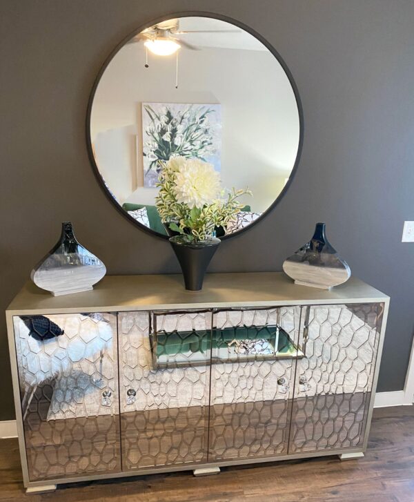 HONEYCOMB MIRRORED FOUR DOOR CREDENZA - Image 2