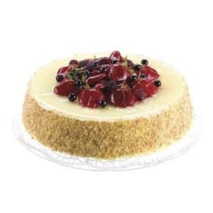 SOFT TOUCH CHEESE CAKE TOPPED WITH STRAWBERRY-RASPBERRY CREAM RED