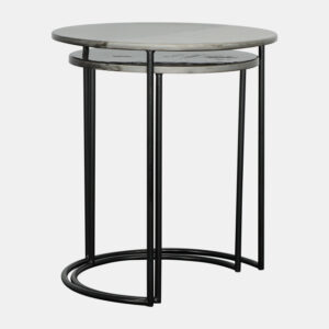 METAL SET OF 2 ROUND SIDE TABLES