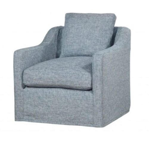 ERICA SLIPCOVERED SWIVEL CHAIR IN VAULT INDIGO