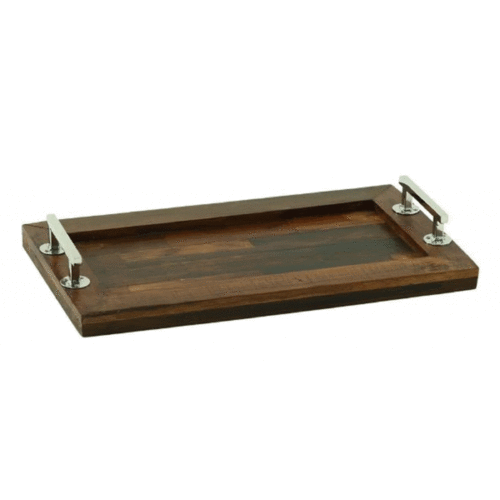 DARK BROWN MANGO WOOD RUSTIC TRAY