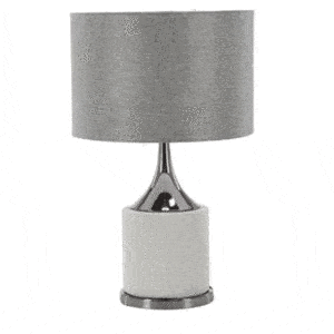 GRAY CEMENT TABLE LAMP WITH DRUM SHADE