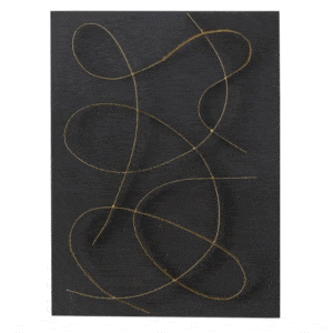 COSMOLIVING BY COSMOPOLITAN BLACK METAL ABSTRACT OVERLAPPING LINES WALL DECOR WITH BLACK BACKING