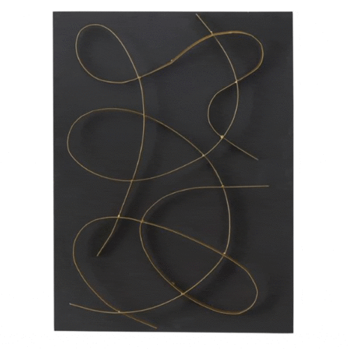 COSMOLIVING BY COSMOPOLITAN BLACK METAL ABSTRACT OVERLAPPING LINES WALL DECOR WITH BLACK BACKING