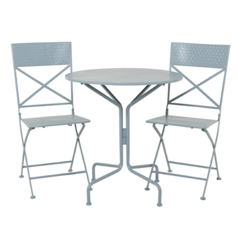 BLUE METAL INDOOR OUTDOOR FOLDING BISTRO SET