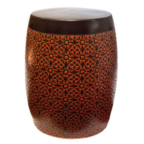 GARDEN STOOL MORROCAN ORANGE/BROWN