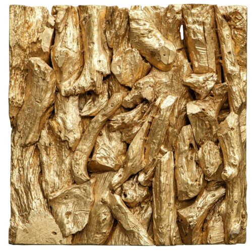 RIO WOOD WALL DECOR, GOLD 24x3x24