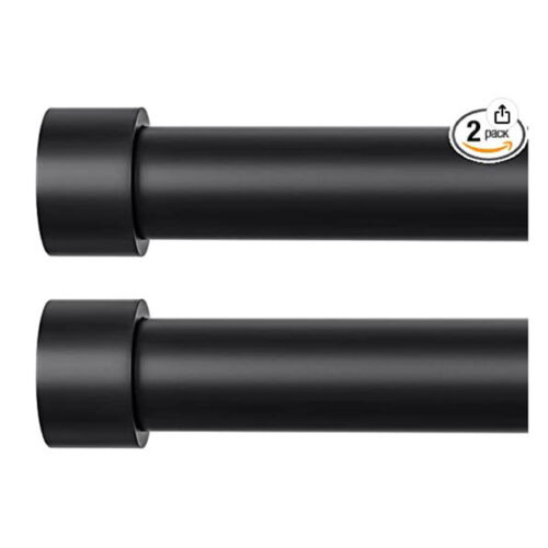 1″ HEAVY DUTY BLACK CURTAIN ROD