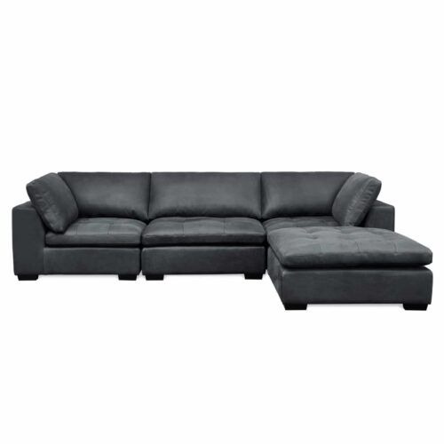 SUNDANCE DRK BLUE LEATHER SOFA