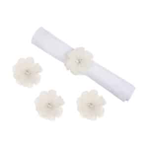 WHITE FLOWER NAPKIN RING S/2