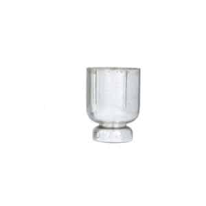 SILVER  GLASS GLAM CANDLE HOLDER – SM
