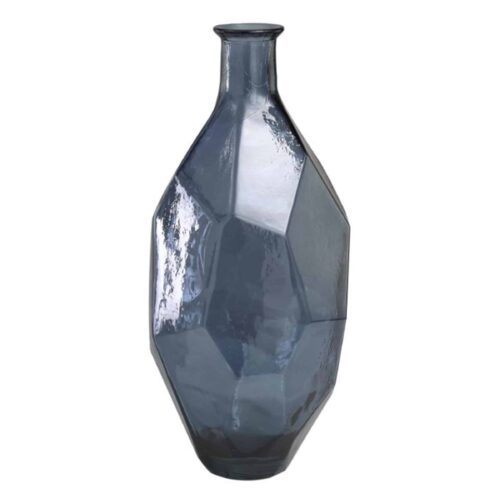 BLUE SPANISH RECYCLED GLASS VASE