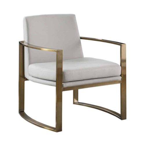 CORY UPHOLSTERED ARCHED ARM ACCENT CHAIR, CREAM