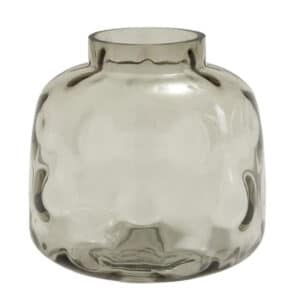 GRAY GLASS VASE WITH BUBBLE TEXTURE, 11″