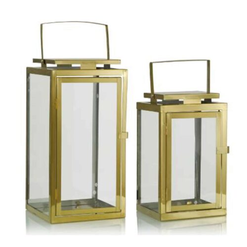 SET OF TWO TALL LANTERNS